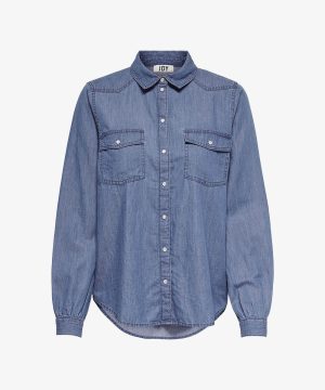Denim Jean Top Jacket Sleeve Crop Women